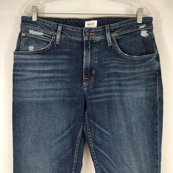 HUDSON - MEN'S 33 - BLUE DENIM BLAKE SLIM STRAIGHT COTTON BLEND JEANS - Picture 2 of 8